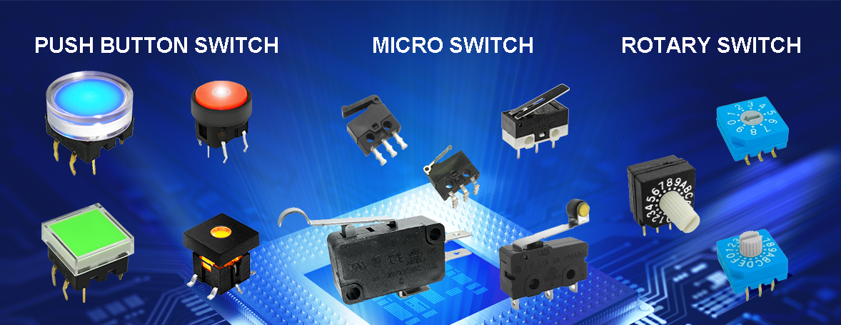 PUSH BUTTON SWITCH, MICRO SWITCH, ROTARY SWITCH 